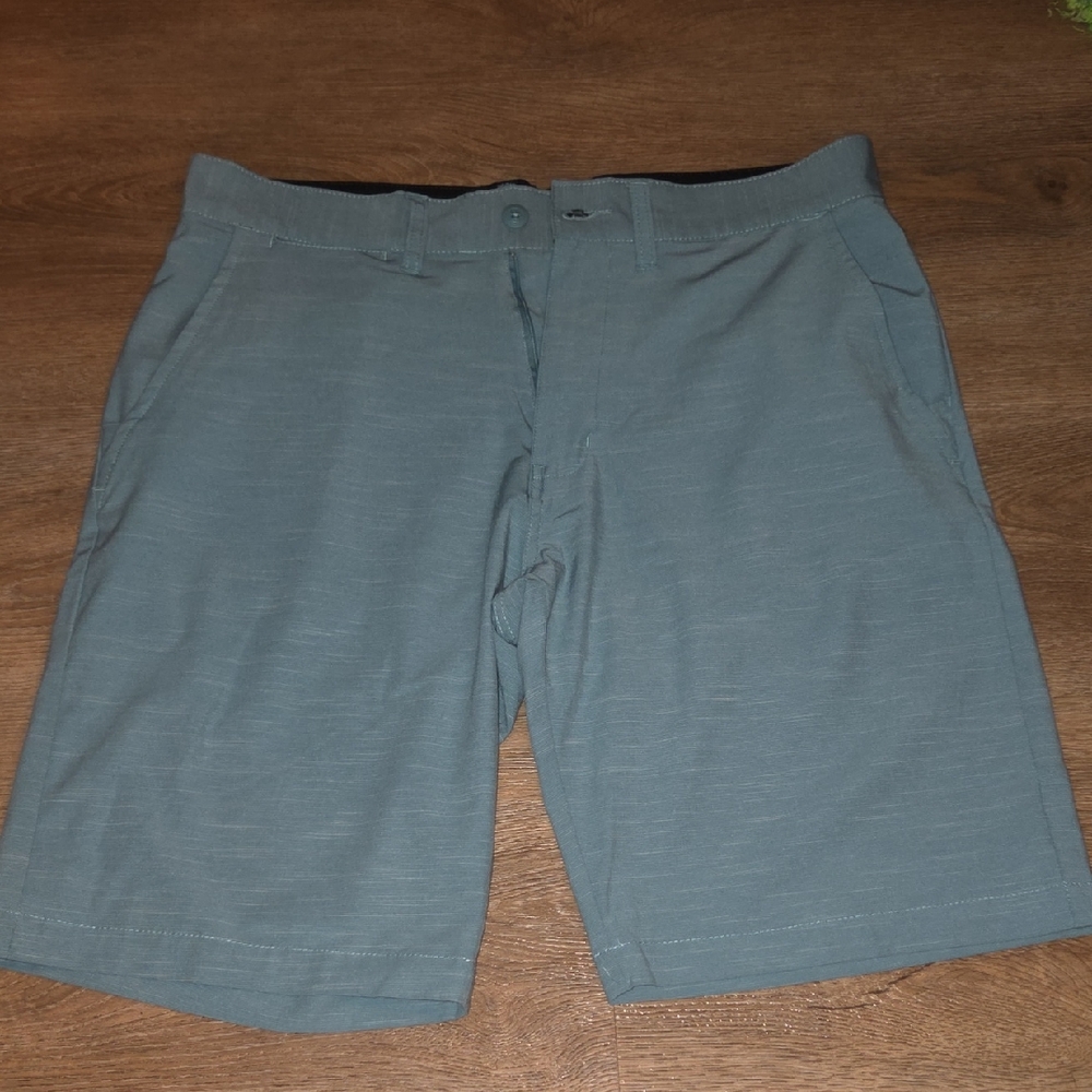 burnside Men's Flat-Front Shorts in Slate Teal